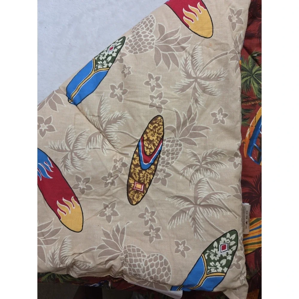 Dean Miller Surf Hawaiian Comforter Palms VW Bug Woody Cars Surfboards Full